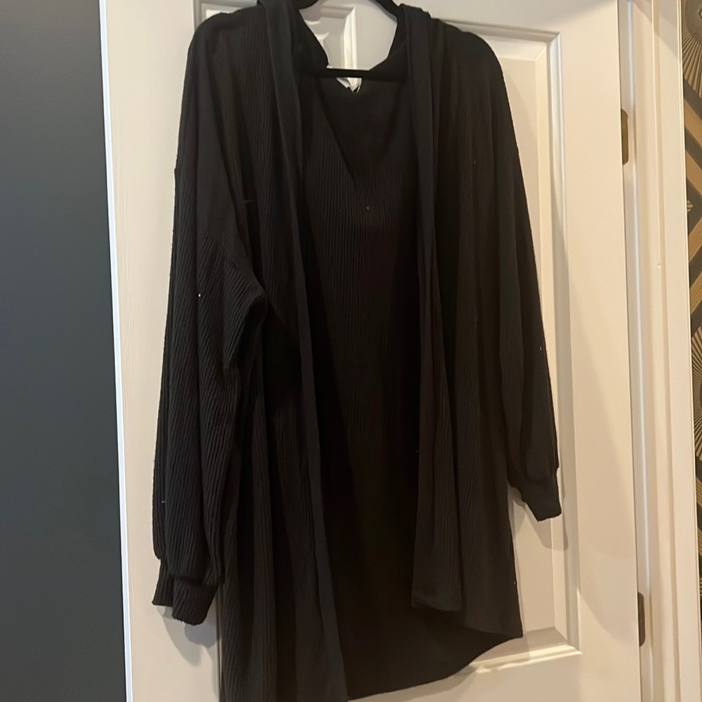 Treasure and bond cozy relaxed cardigan with hood